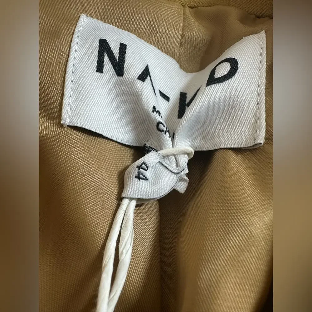 NA-KD Pant Suit Set Women 2XL Tan NWT Oversized Blazer Straight Leg Pants